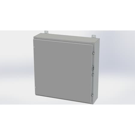 Saginaw Control & Engineering Clamps with Padlock Hasp Electrical Enclosures, 30 in H, 8 in D, 30 in W, NEMA 4, Carbon Steel SCE-30H3008LP